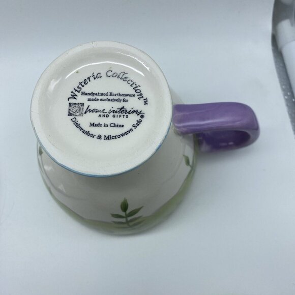 Wisteria Collection Snack 2 Set Plate and Cup w Embossed Bluebird Home Interior - Picture 7 of 10